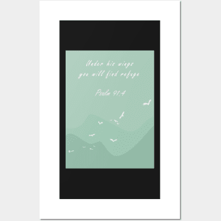 Under his wings you will find refuge | Christian bible verse artprint Posters and Art